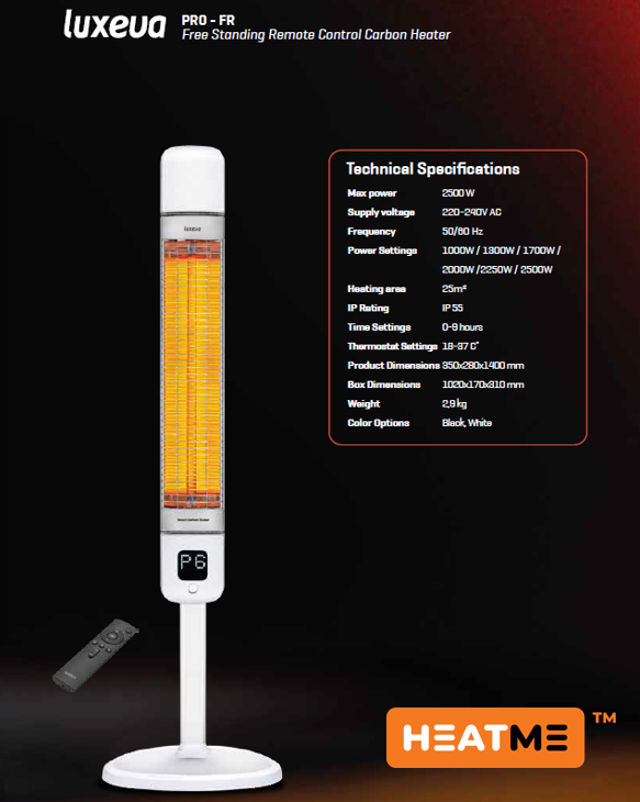 Radiant Electric Carbon Heater all weather design for indoors or