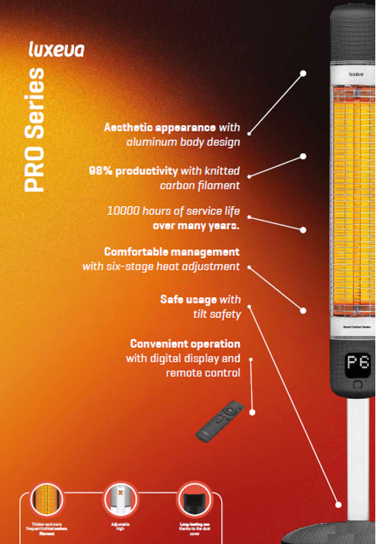 Radiant Electric Carbon Heater all weather design for indoors or